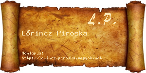 Lőrincz Piroska névjegykártya