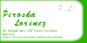 piroska lorincz business card
